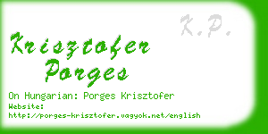 krisztofer porges business card